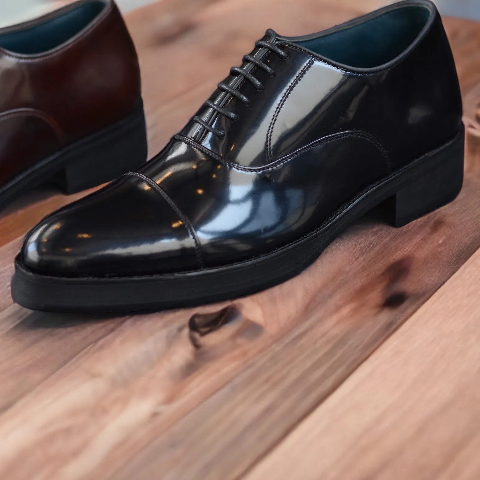 Oxford Cap Toe Piano Black Ext 6cm 502-1