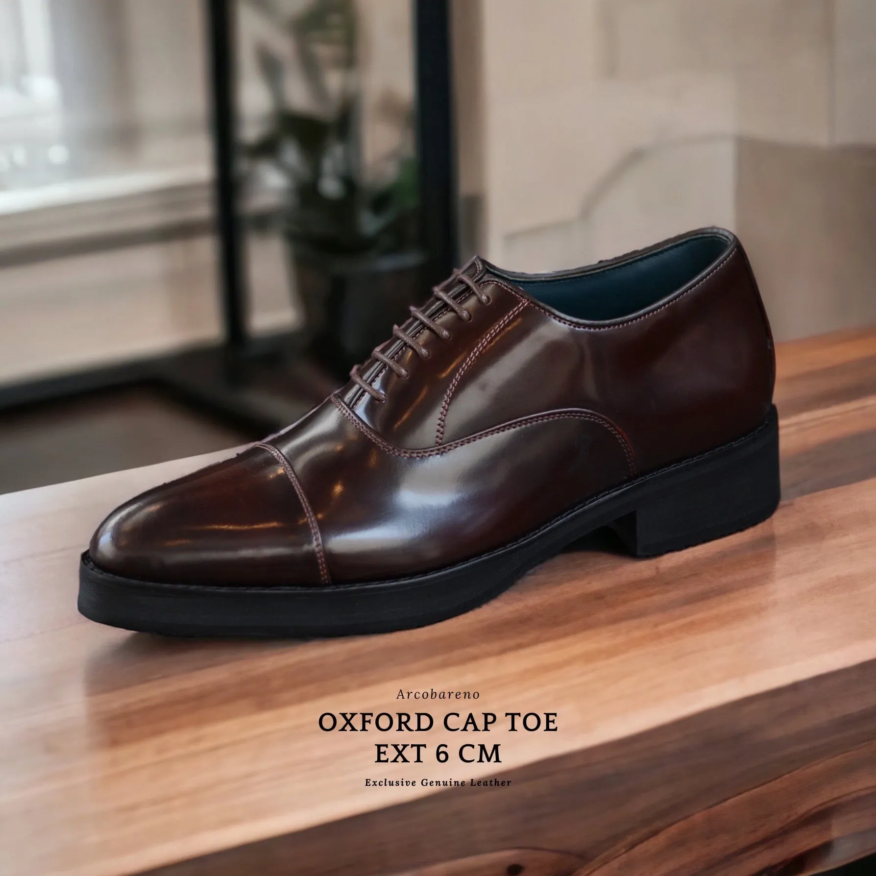 Oxford Cap Toe Piano Black Ext 6cm 502-1