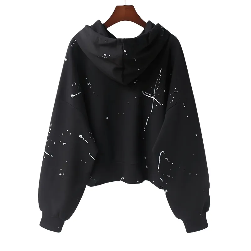 Women's Fashion Hoodie with Lantern Sleeves and Loose Fit