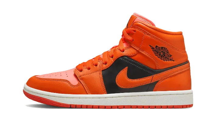 Air Jordan 1 Mid Orange Black - Men's Shoes