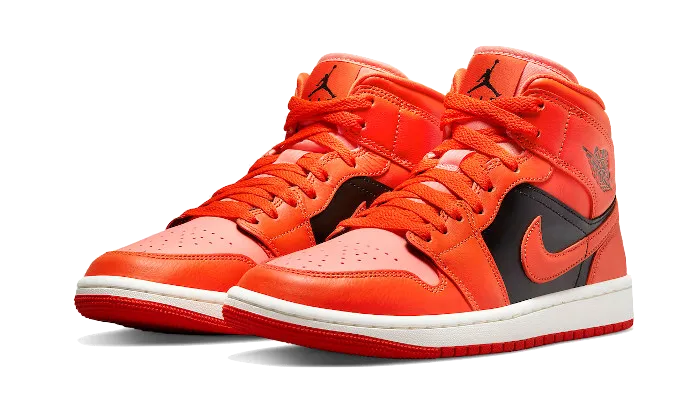 Air Jordan 1 Mid Orange Black - Men's Shoes