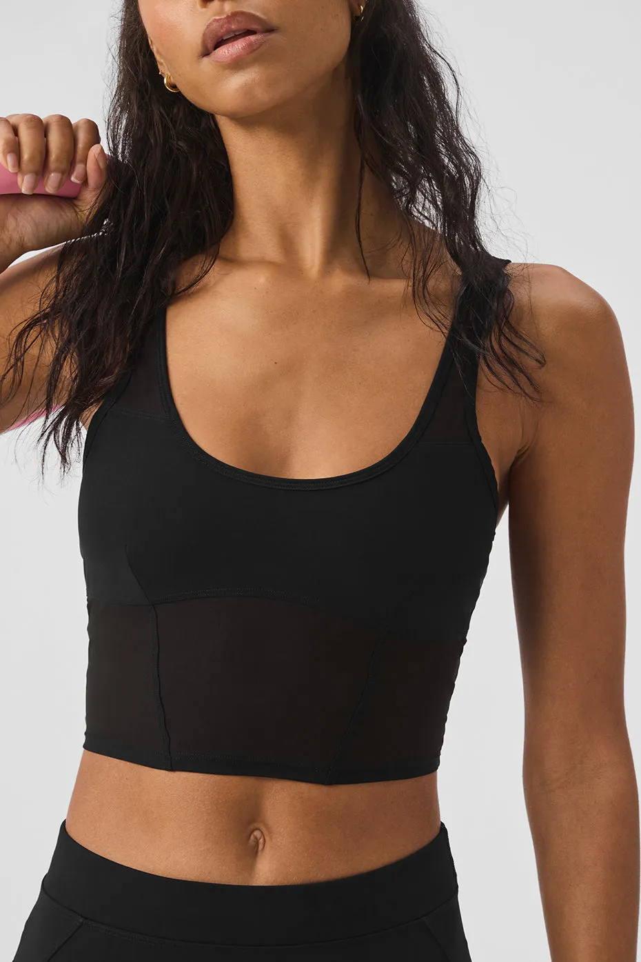 Airlift Mesh Cropped Tempo Tank - Black