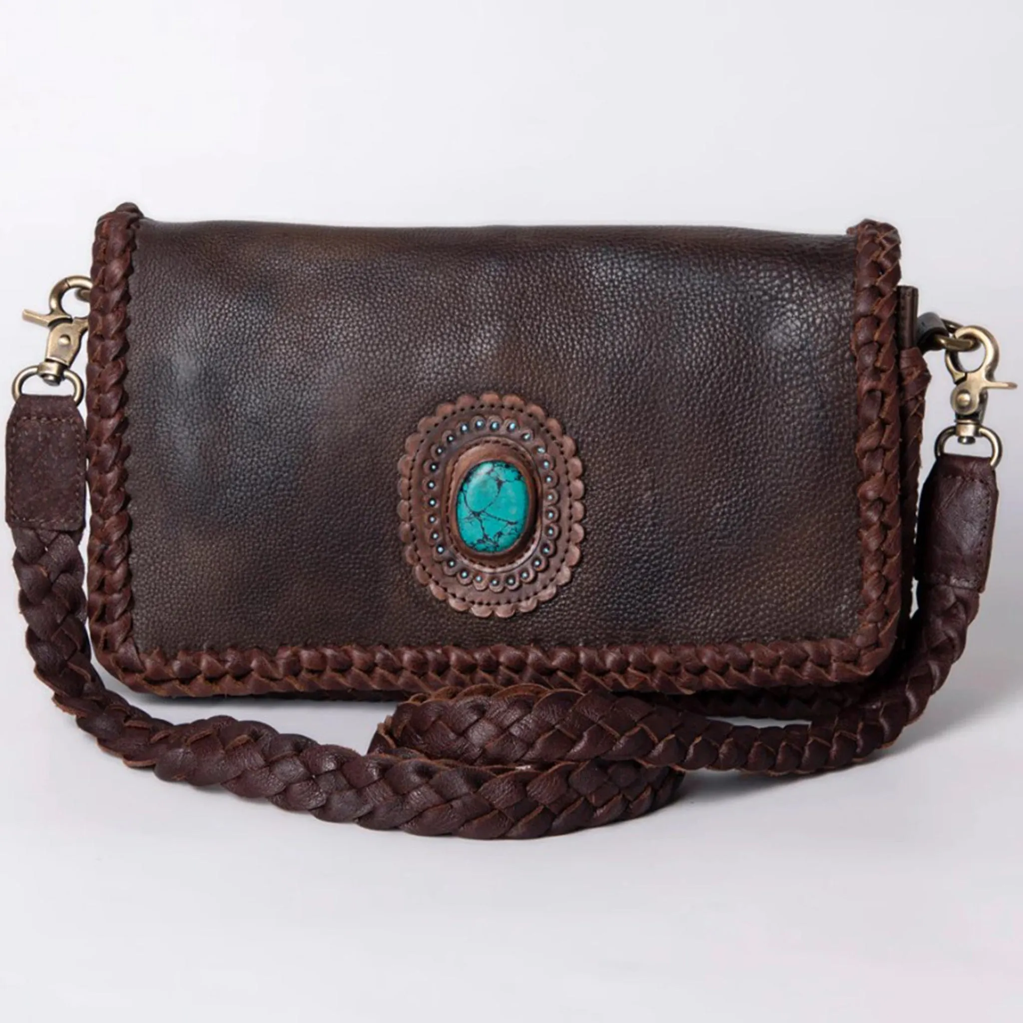 American Darling Smooth Leather Braid Purse