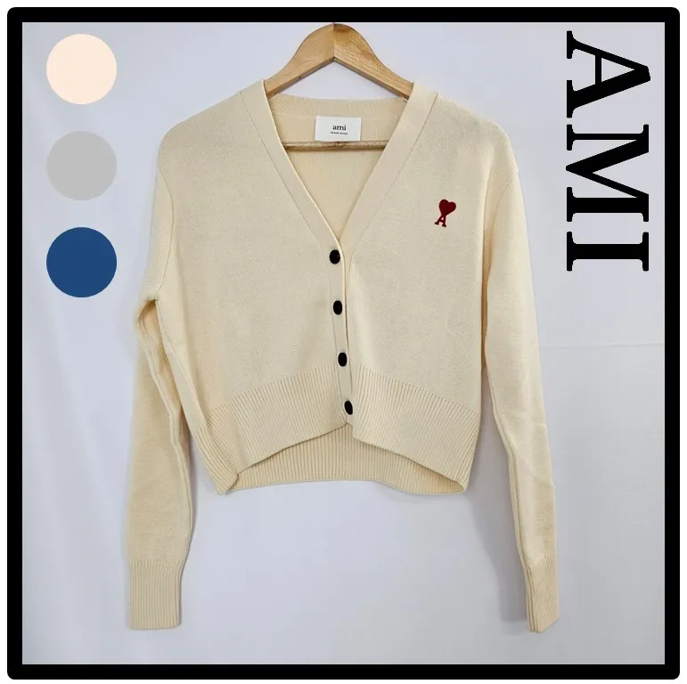 AMI PARIS Casual Style Street Style Logo Cardigans