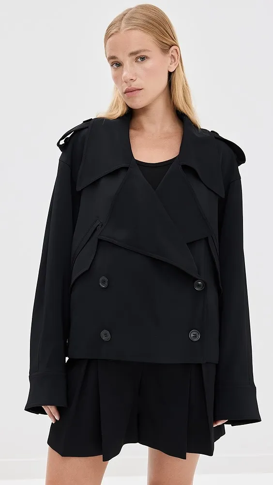 Fluid Cropped Trench Coat - Another Tomorrow