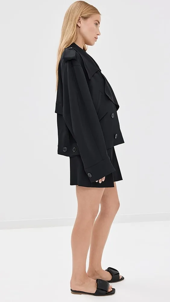 Fluid Cropped Trench Coat - Another Tomorrow