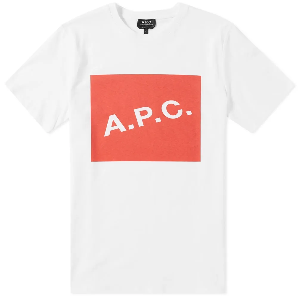 A.P.C. Kraft Logo TeeWhite & Red