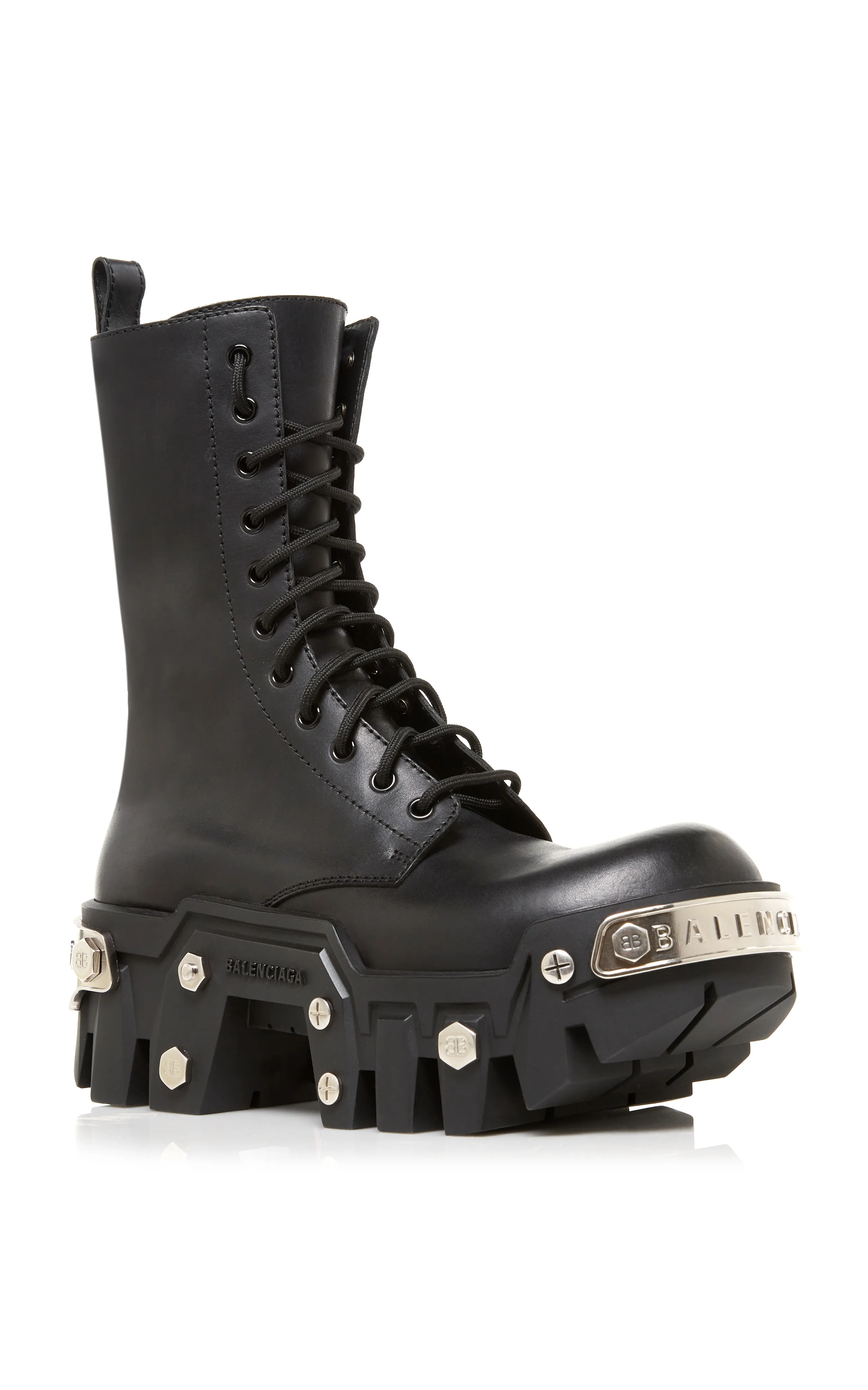 Balenciaga Bulldozer Leather Platform Combat Boots