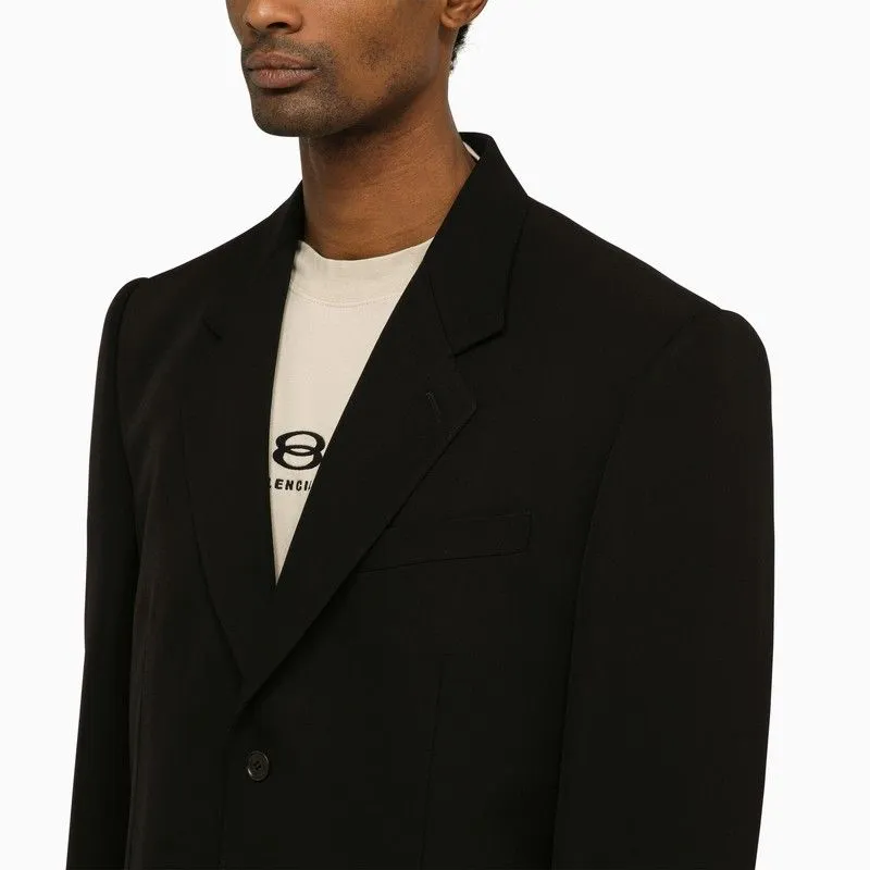 Balenciaga Men's Classic Black Single-Breasted Jacket