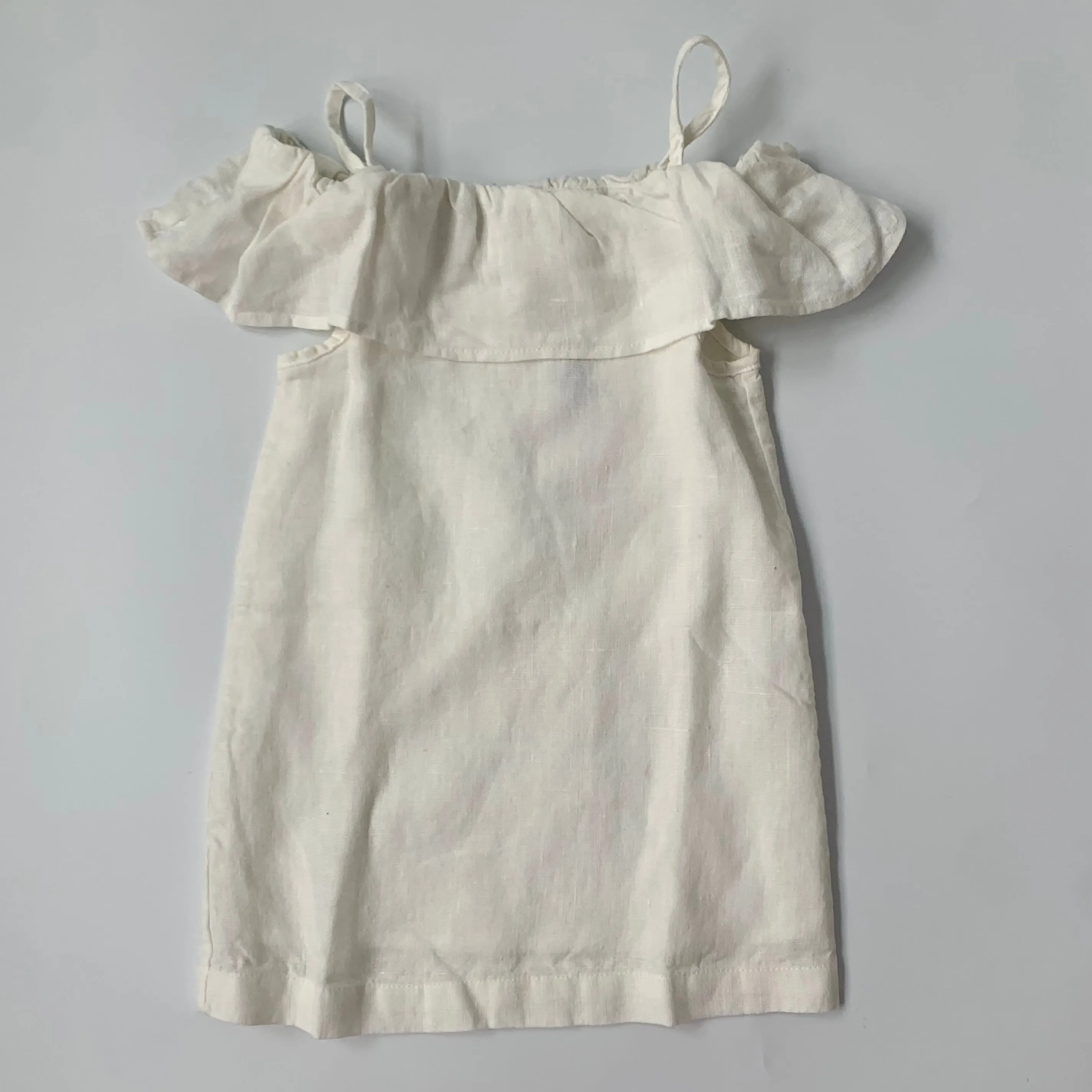 Brand New Belle Enfant White Linen Dress: 6-12 Months