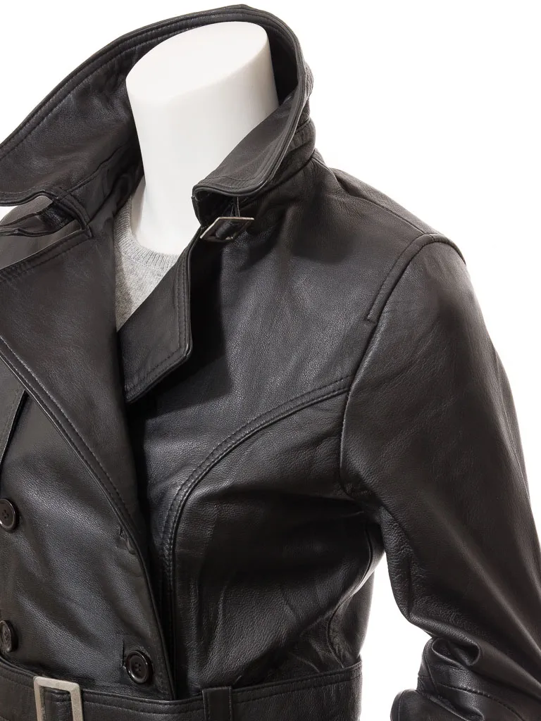 Black Leather Trench Coat for Women by Columbia