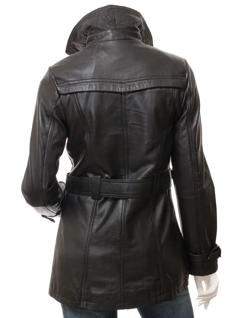 Black Leather Trench Coat for Women by Columbia