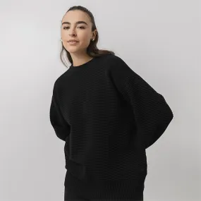 Black Ribbed Crew - Hoodies & Crews | Stirling Sports