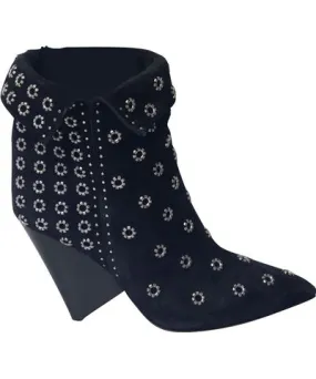 Black Suede Eyelet Boots by Isabel Marant