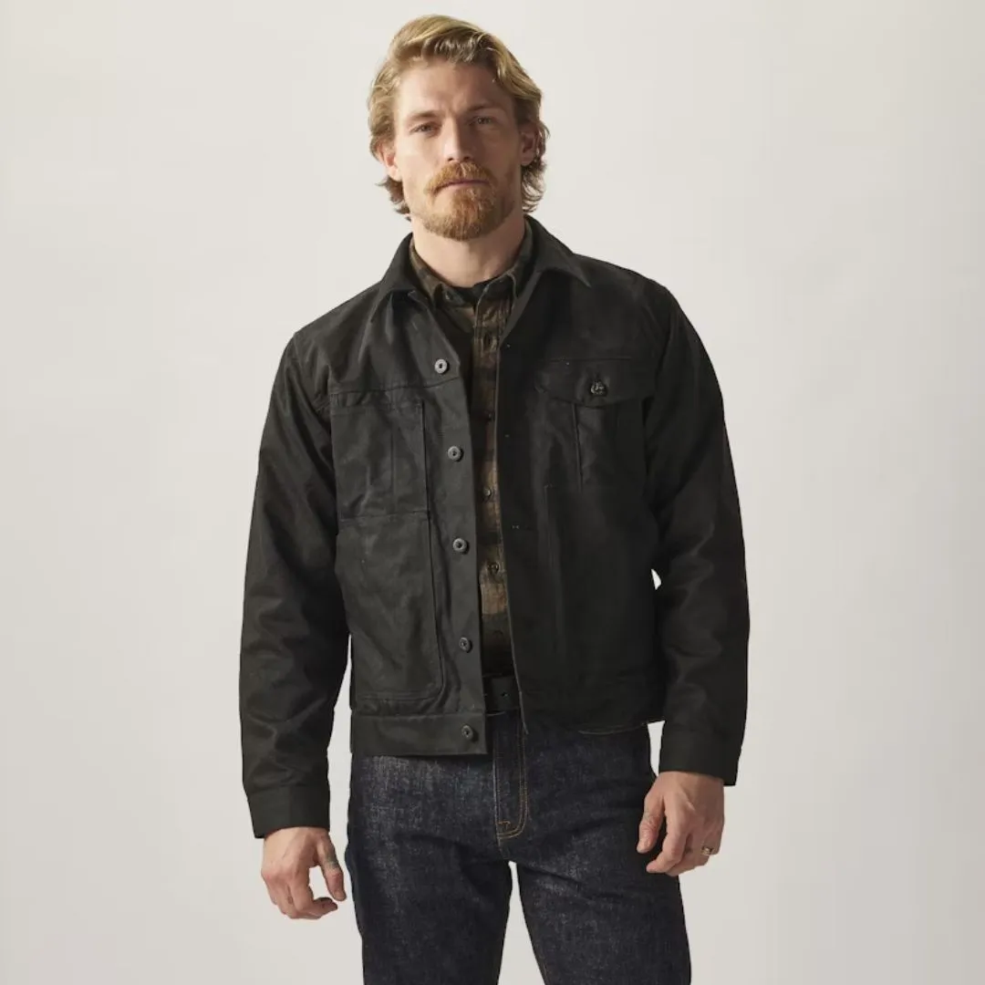 Black Tin Cloth Cruiser Jacket - Short Lined