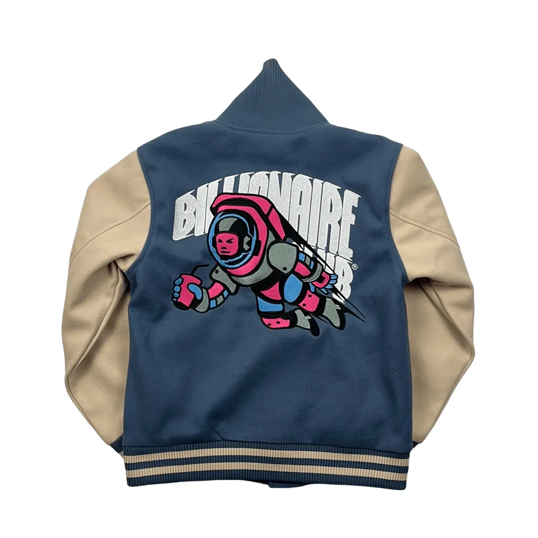 Blue Cream Billionaire Boys Club BBC Varsity Jacket Small