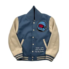 Blue Cream Billionaire Boys Club BBC Varsity Jacket Small