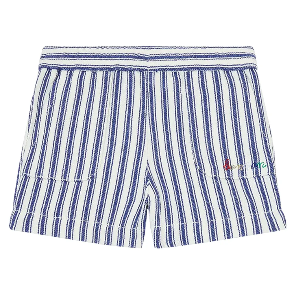 Bonton Baby Blue Striped Ramb Shorts