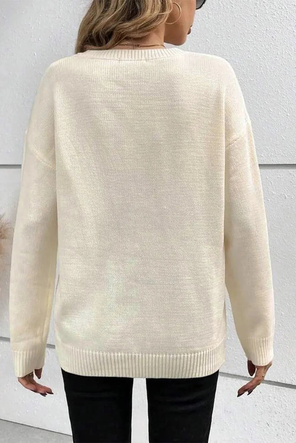 BOO Long Sleeve Sweater with Round Neck