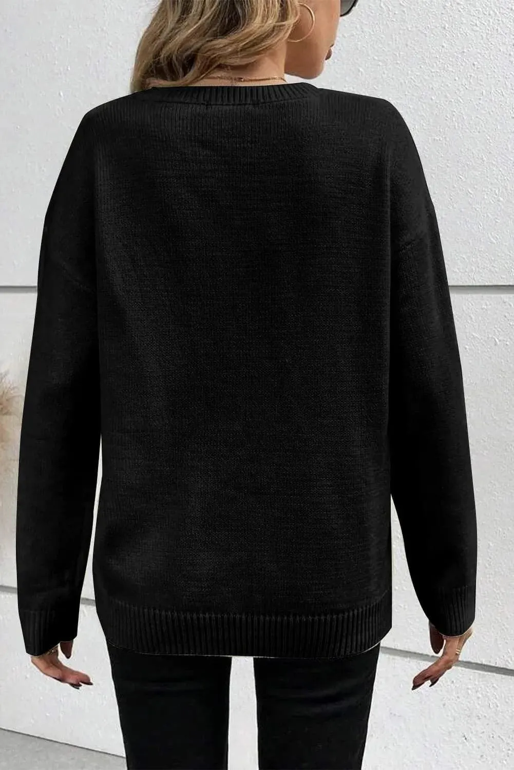 BOO Long Sleeve Sweater with Round Neck