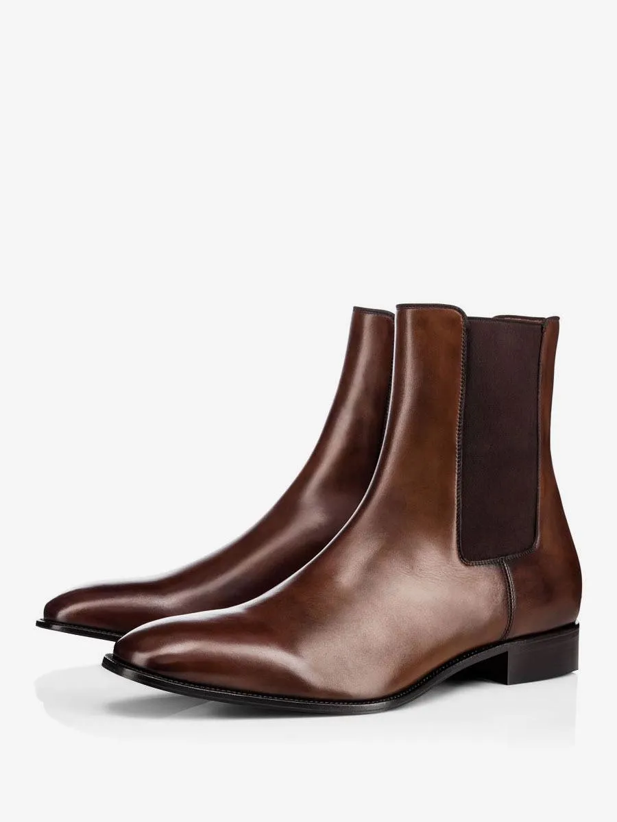 Brown Chelsea Boots for Men, Ankle-Length Boots