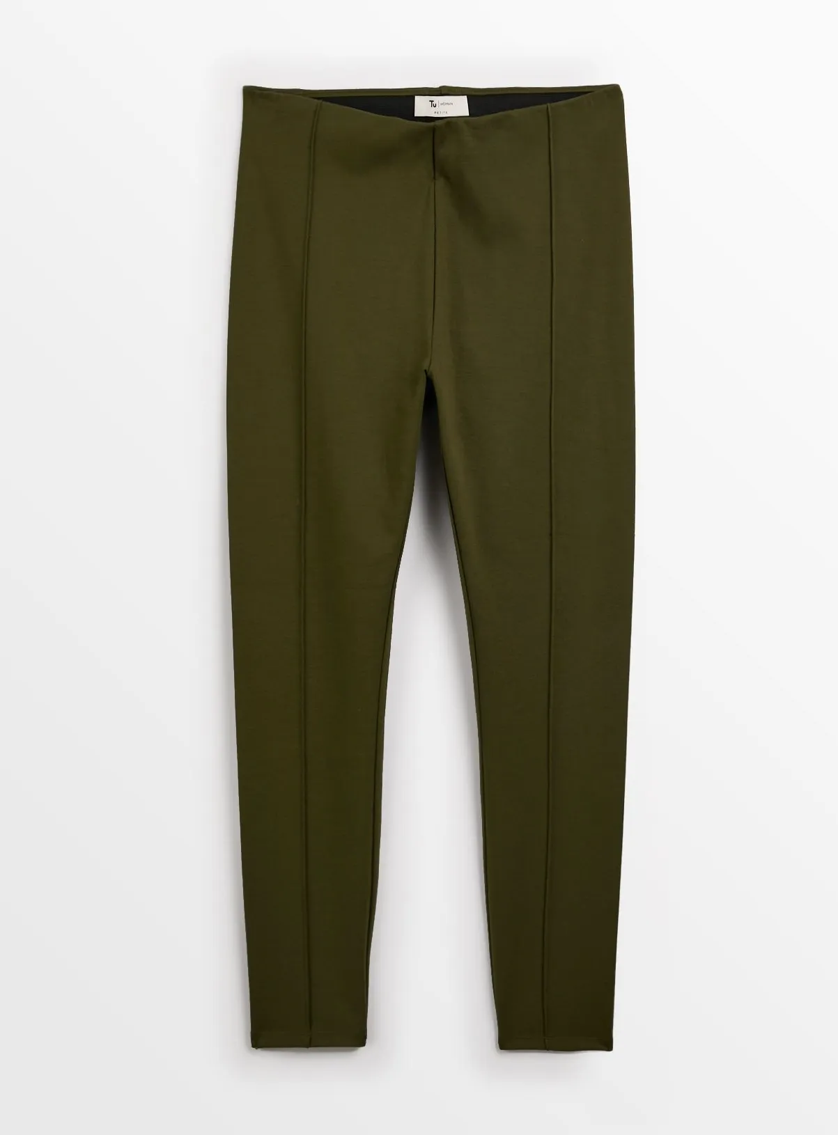 Khaki Smart Ponte Pintuck Leggings 22L - Tu