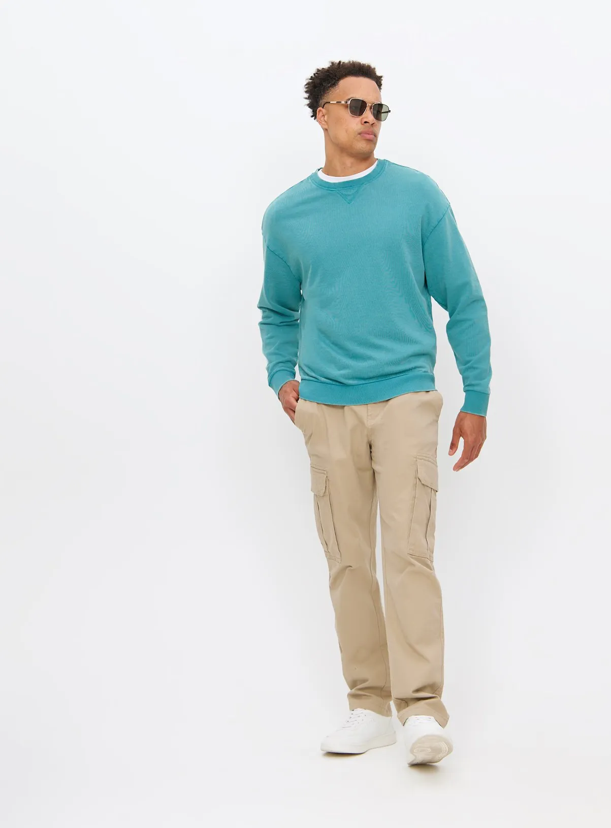 Buy Blue-Green Dye Crew Neck Sweatshirt Size 4XL | Shop Sweatshirts and Hoodies at Tu.