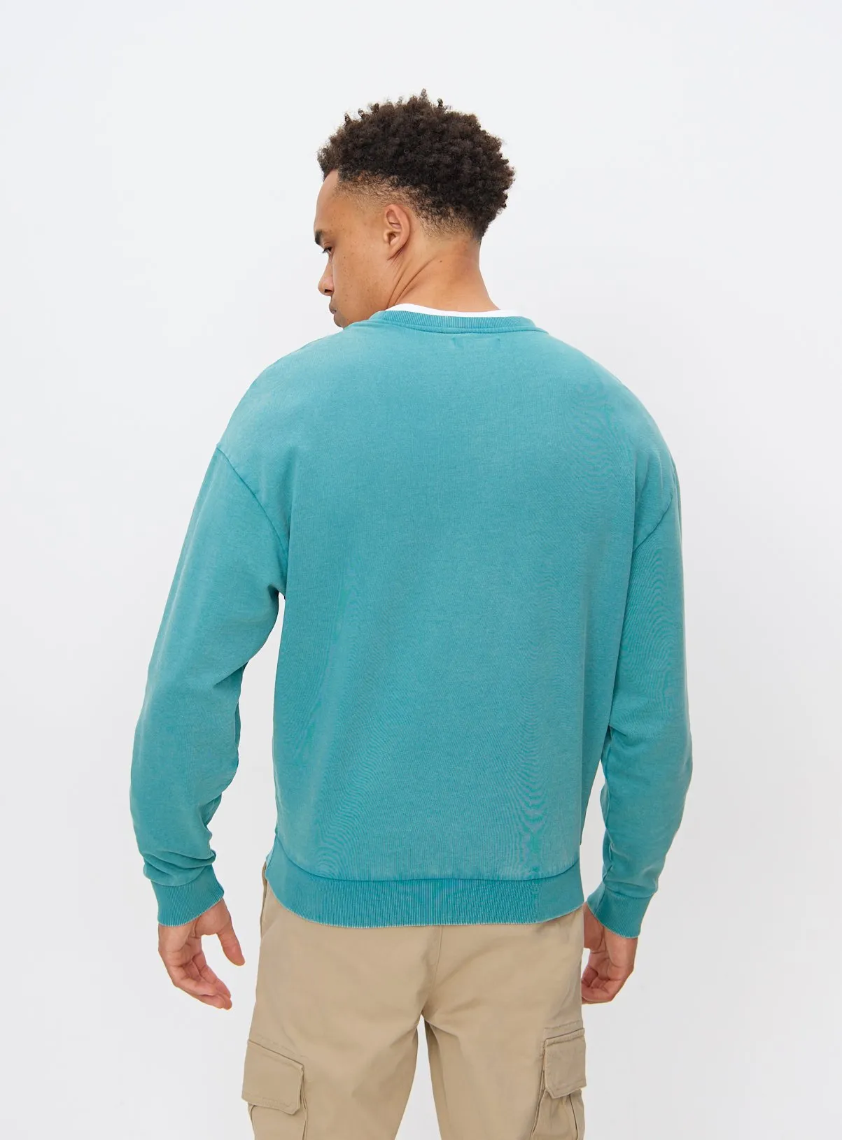 Buy Blue-Green Dye Crew Neck Sweatshirt Size 4XL | Shop Sweatshirts and Hoodies at Tu.