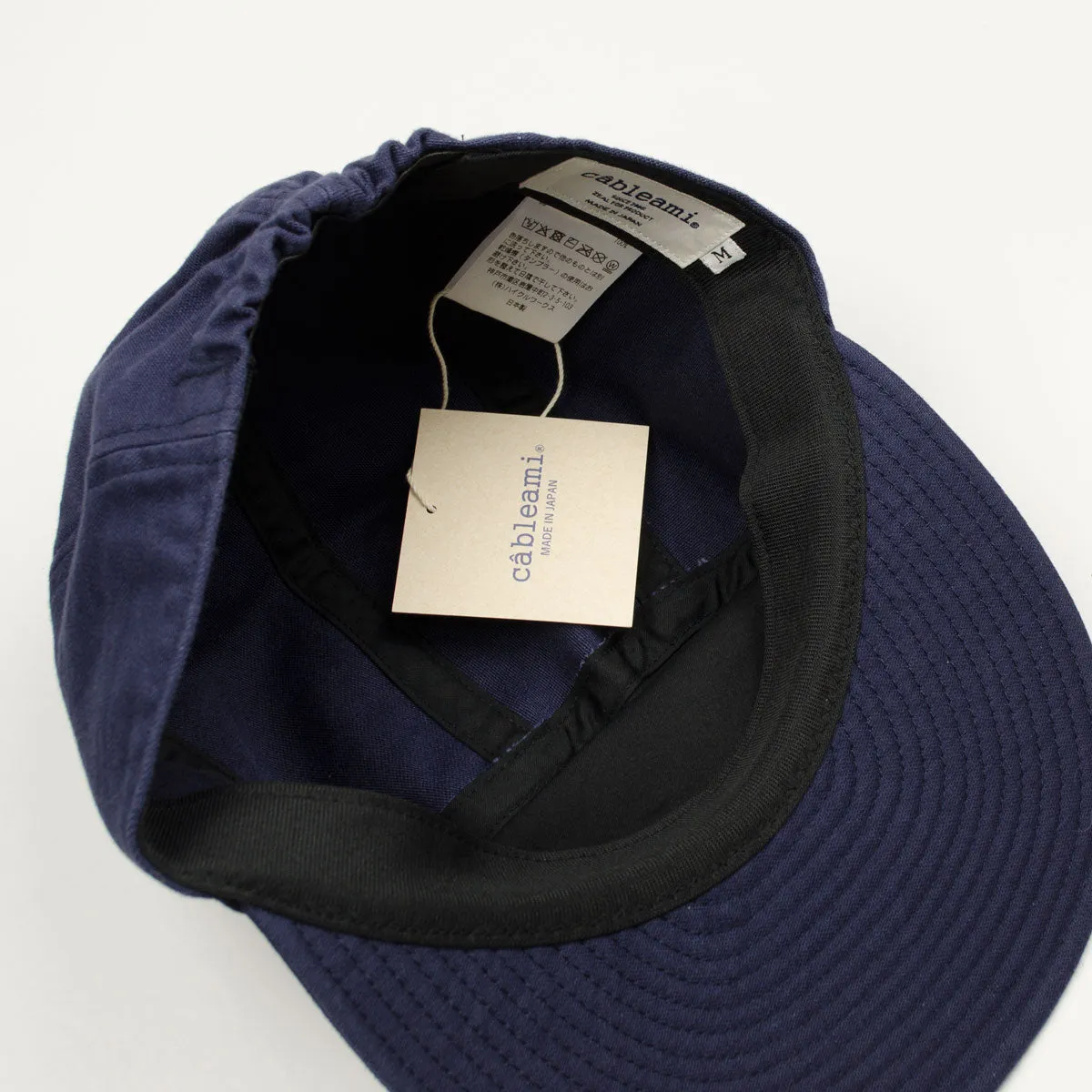 cableami Navy Soft Bill Cap Baker Back Satin Sulfit Dye