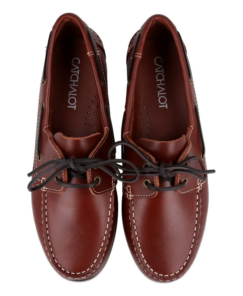 Brown Leather Boat Shoes by Catchalot 107