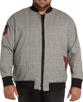 Checked Pattern Bomber Jacket