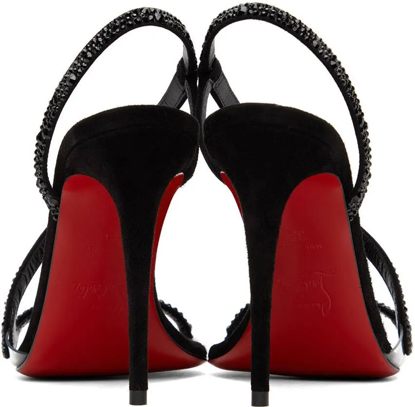 Black Christian Louboutin Rosalie Strass 100 Heeled Sandals