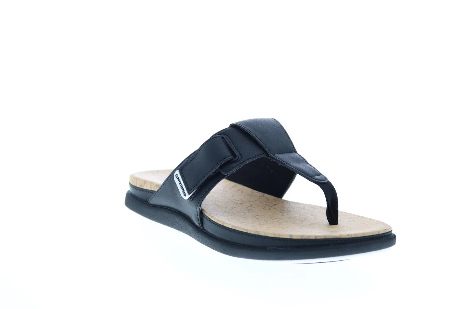 Clarks Step June Reef 26144112 Womens Black Synthetic Strap Flip-Flops Sandals Shoes