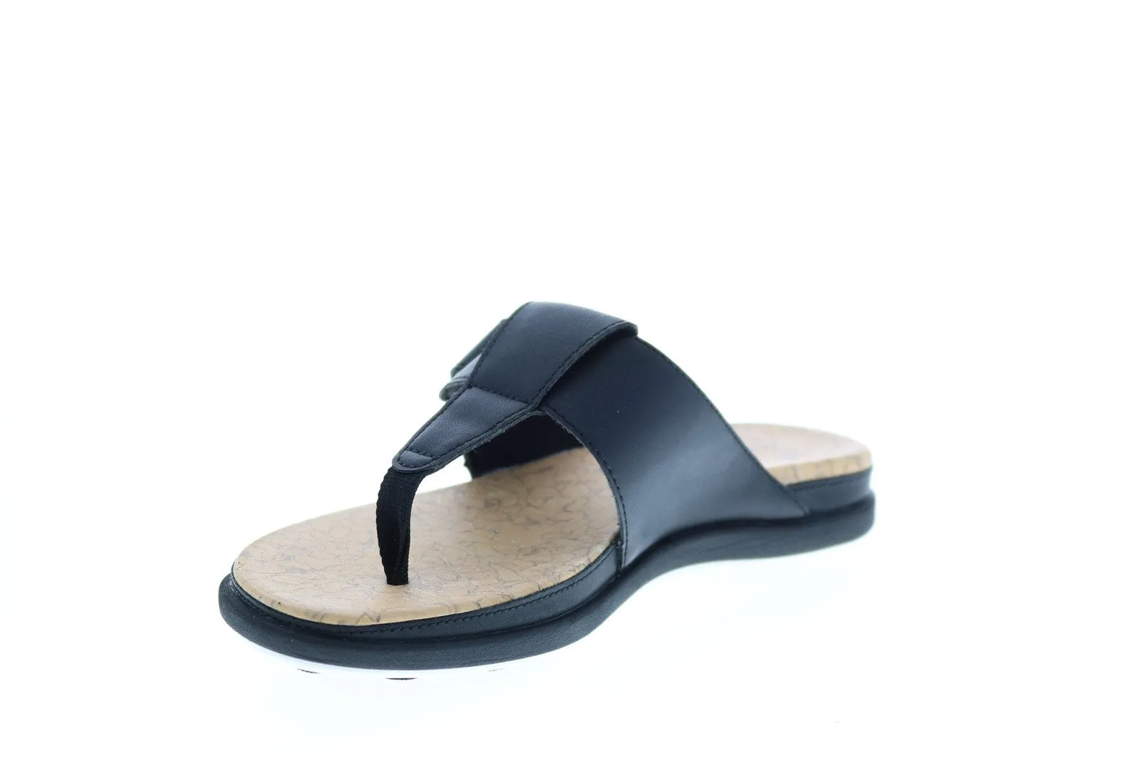 Clarks Step June Reef 26144112 Womens Black Synthetic Strap Flip-Flops Sandals Shoes