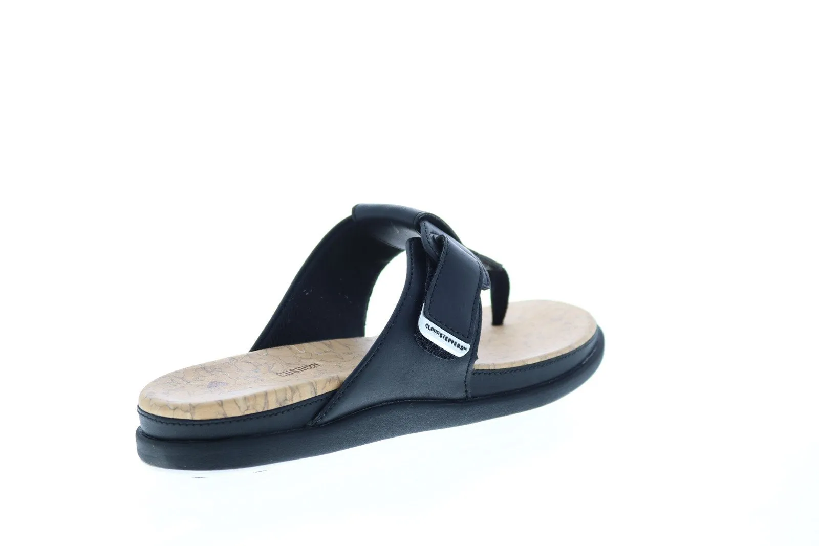 Clarks Step June Reef 26144112 Womens Black Synthetic Strap Flip-Flops Sandals Shoes