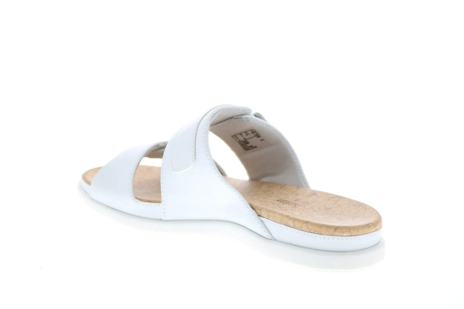 Clarks Step June Sun Womens White Synthetic Hook and Loop Slides Sandals Shoes