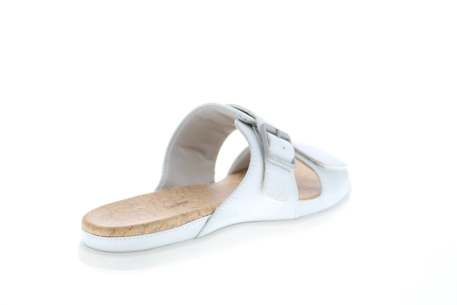 Clarks Step June Sun Womens White Synthetic Hook and Loop Slides Sandals Shoes