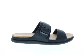 Clarks Step June Tide Womens Black Synthetic Hook and Loop Slides Sandals Shoes