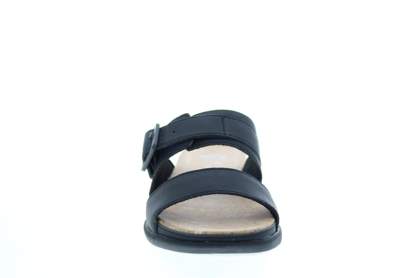 Clarks Step June Tide Womens Black Synthetic Hook and Loop Slides Sandals Shoes