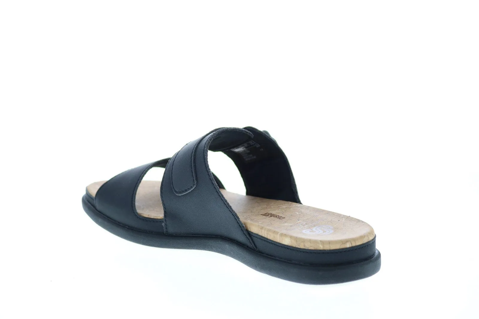 Clarks Step June Tide Womens Black Synthetic Hook and Loop Slides Sandals Shoes