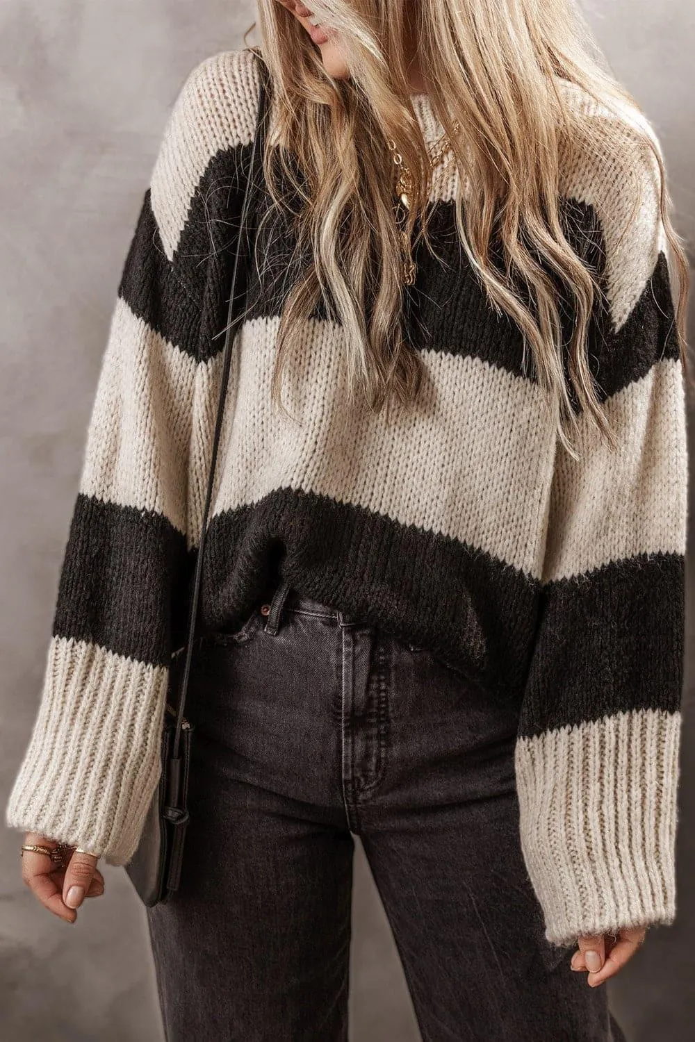 Colorblock Round Neck Sweater