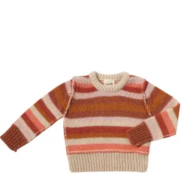 Coral Stripe Vignette Donna Sweater