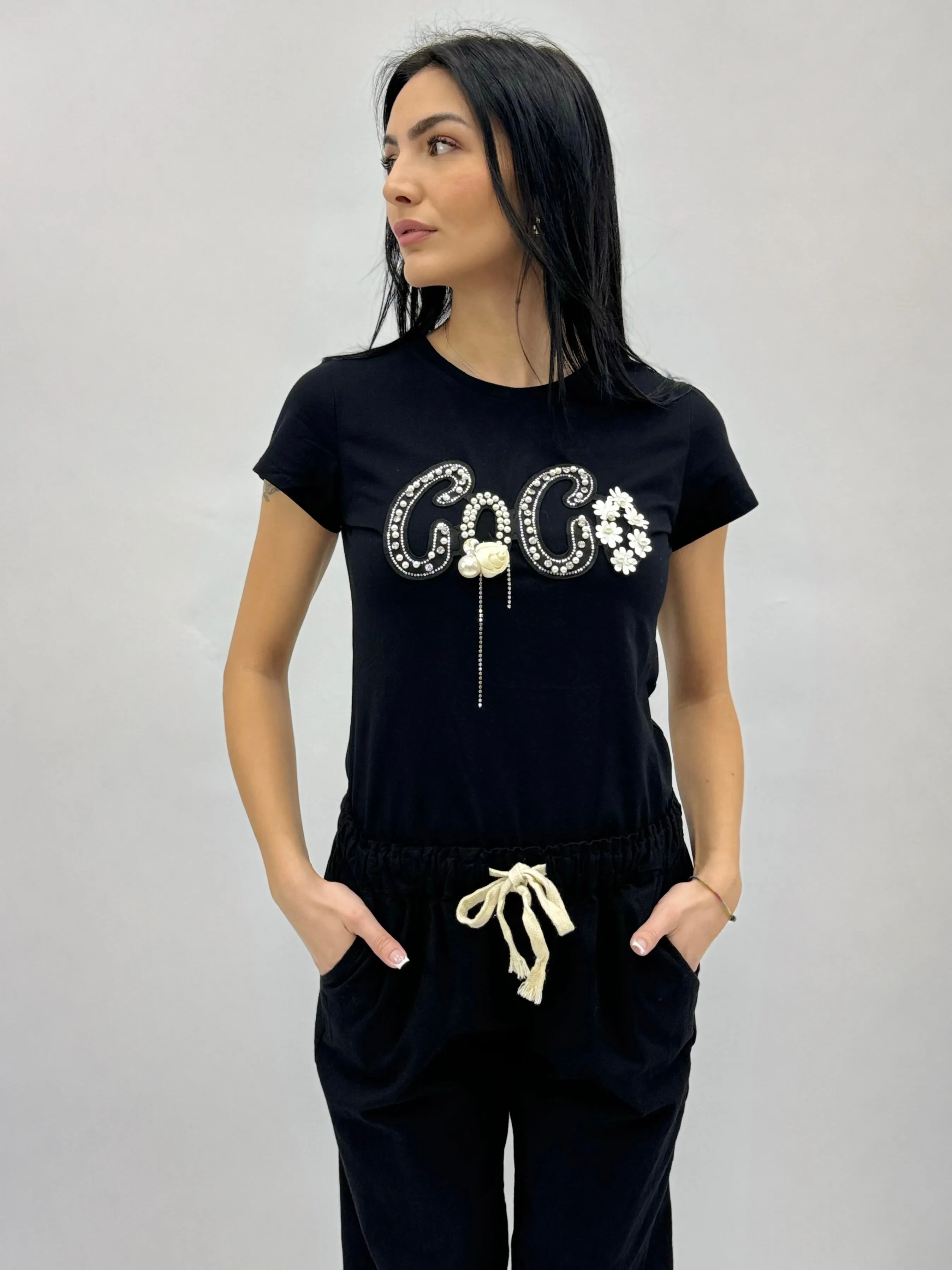 Cotton T-shirt with COCO print