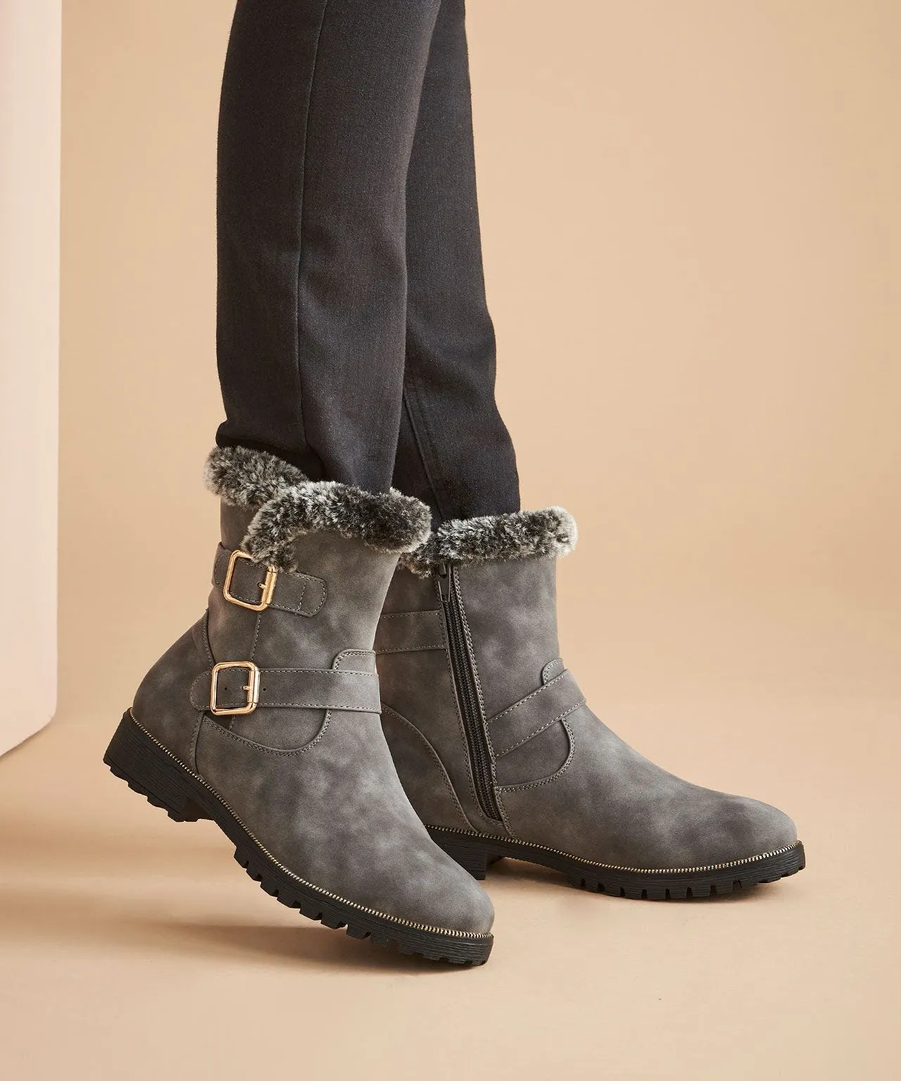 Comfortable Suede-Look Boots