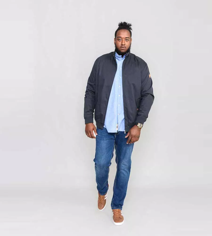 Navy Cotton Harrington Jacket for Big Size Men (WINDSOR NAVY)