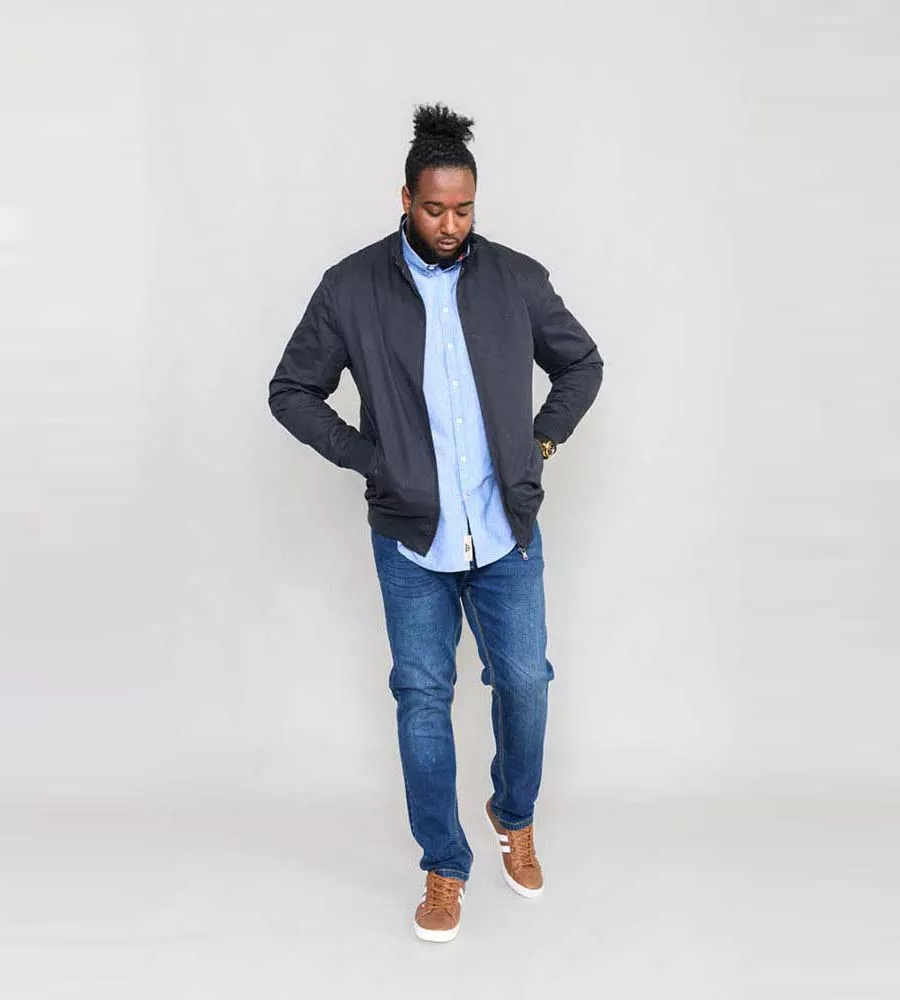 Navy Cotton Harrington Jacket for Big Size Men (WINDSOR NAVY)