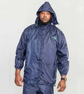 D555 Big Mens Navy Packaway Weatherproof Rain Jacket (Zac Navy)