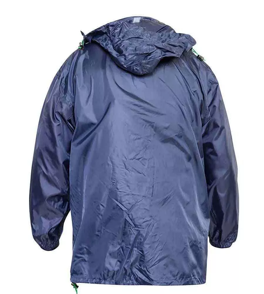 D555 Big Mens Navy Packaway Weatherproof Rain Jacket (Zac Navy)