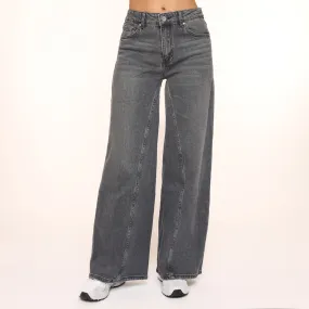 Dark Gray Wide Leg Denim - Jeans.