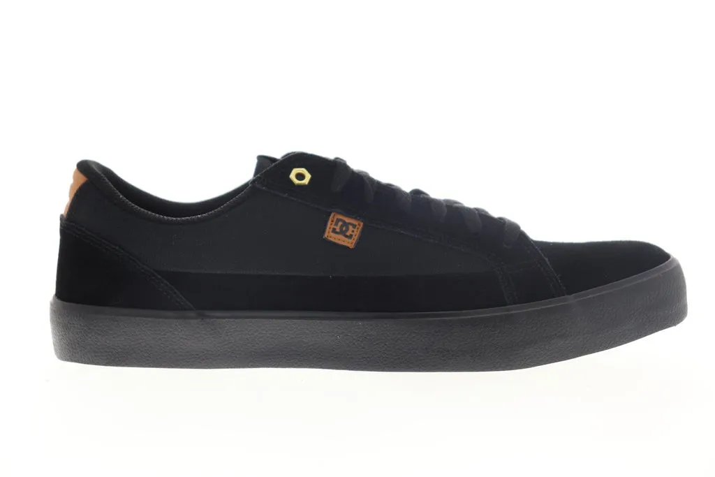 DC Men's Black Suede Low Top Skate Sneakers - ADYS300555